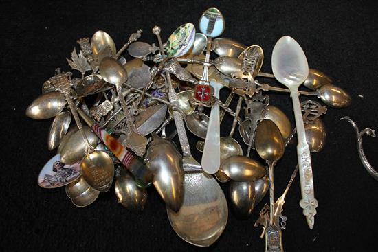 Collection mainly silver, gilt and enamelled souvenir spoons